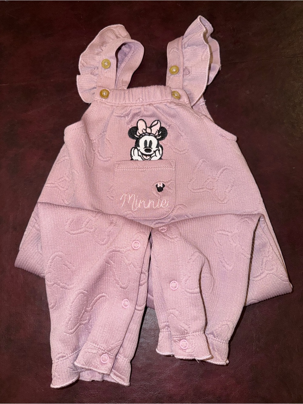 Disney Minnie Mouse Baby Lavender Overall Romper